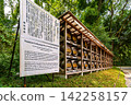 French wine barrels and signpost at Meiji Jingu shrine in Tokyo Japan 142258157