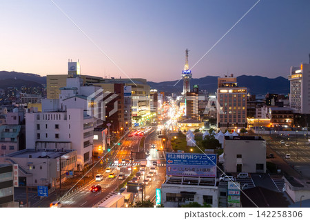 Beppu city night view at dusk Beppu city night view at dusk 142258306