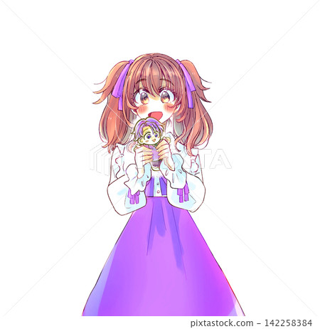 My favorite plushie: A happy-looking woman in a Lolita dress, purple. My favorite plushie: A happy-looking woman in a Lolita dress, purple. 142258384