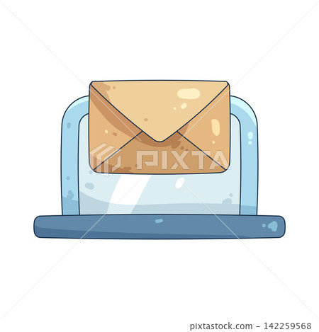 Illustration of email on laptop Illustration of email on laptop 142259568