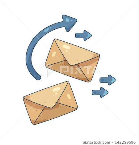 Illustration of email outgoing Illustration of email outgoing 142259596