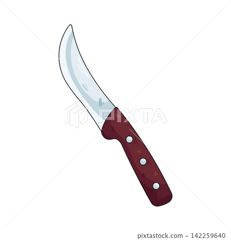 Illustration of curved butcher knife Illustration of curved butcher knife 142259640