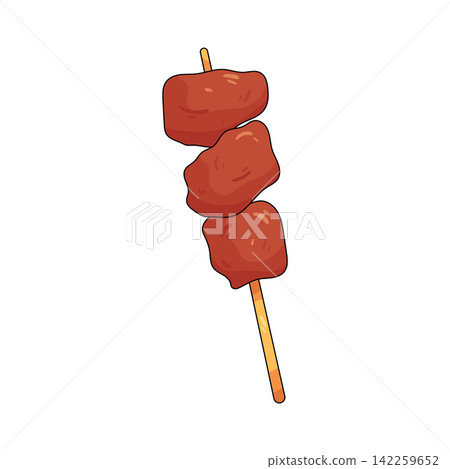 Illustration of meat skewer Illustration of meat skewer 142259652