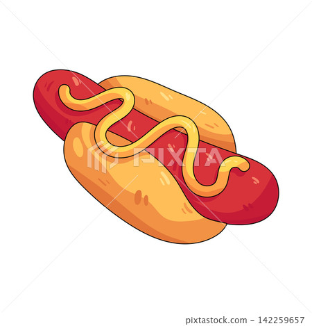 Illustration of hot dog Illustration of hot dog 142259657