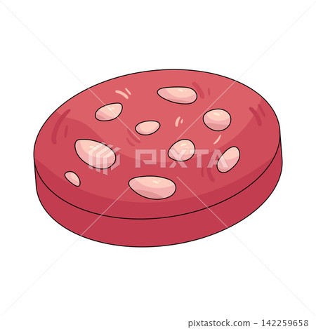 Illustration of salami slice Illustration of salami slice 142259658