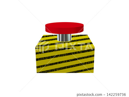 3D illustration of a red push button | Simple icon representing confirmation, start, and emergency operation 3D illustration of a red push button | Simple icon representing confirmation, start, and emergency operation 142259736