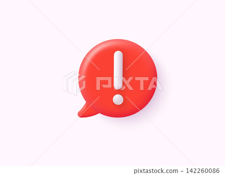 3d red danger attention bell or red emergency notifications. 3D Web Vector Illustrations. 3d red danger attention bell or red emergency notifications. 3D Web Vector Illustrations. 142260086