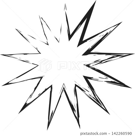 Brush star shape. Geometric design Brush star shape. Geometric design 142260590