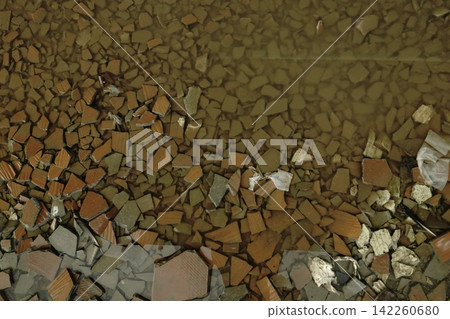 Abstract Texture of Broken Ceramic Tiles and Shards Abstract Texture of Broken Ceramic Tiles and Shards 142260680