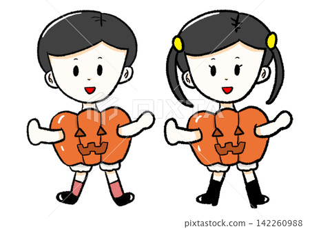 萬聖節服裝兒童插圖 萬聖節服裝兒童插圖 142260988