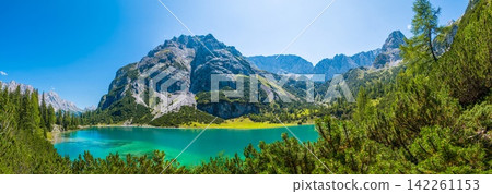 Wide panorama of Seebensee in the Mieming range Tyrol Austria Wide panorama of Seebensee in the Mieming range Tyrol Austria 142261153
