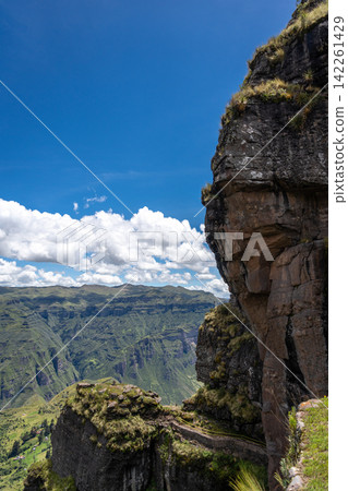 Majestic Rocky Mountains Seen from Waqrapukara, a Scenic Inca Site in Peru Majestic Rocky Mountains Seen from Waqrapukara, a Scenic Inca Site in Peru 142261429