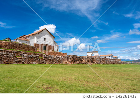 Colonial church and Inca archaeological site of Chinchero, Peru Colonial church and Inca archaeological site of Chinchero, Peru 142261432