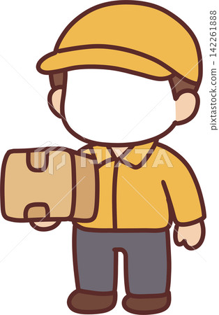 Delivery Courier with Package Box Delivery Courier with Package Box 142261888
