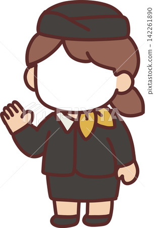 Flight Attendant Character Waving 142261890