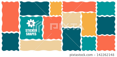 Wavy edge rectangle and square with zig zag and wavy corners Wavy edge rectangle and square with zig zag and wavy corners 142262148