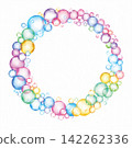 colorful soap bubbles isolated on a white background.  142262336
