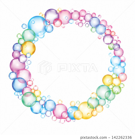 colorful soap bubbles isolated on a white background. colorful soap bubbles isolated on a white background. 142262336