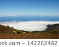 View of the Teide volcano in Tenerife on a valley with clouds 142262482