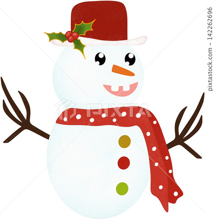 christmas snowman with holly christmas snowman with holly 142262696