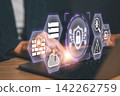 Innovative SMART Cybersecurity Monitoring Concept with Futuristic Interface and Digital Security Elements 142262759