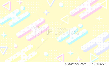 淡黃色孟菲斯圖案背景 淡黃色孟菲斯圖案背景 142263276