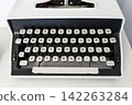 Mid-Century Portable Typewriter with English Keyboard, Close Up 142263284