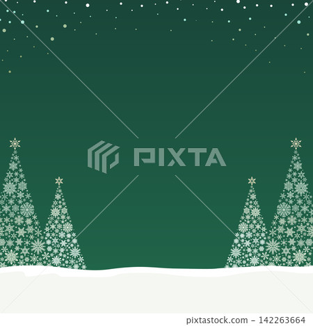 Snowflake Christmas tree green frame 1_square Snowflake Christmas tree green frame 1_square 142263664