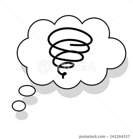 A swirling thought bubble illustration representing confused thinking. A swirling thought bubble illustration representing confused thinking. 142264337