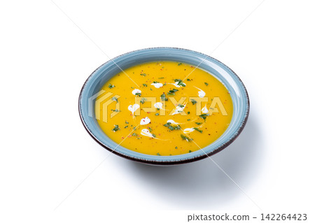 Creamy pumpkin soup. Creamy pumpkin soup. 142264423