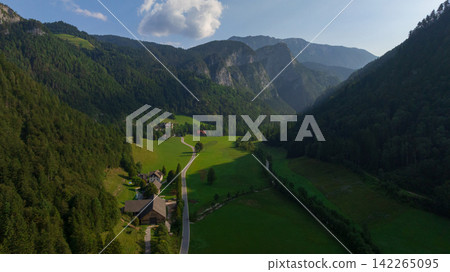 Logar Valley Alpine Mountain Landscape Slovenia 142265095