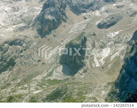 marmolada glacier melting in summer season marmolada glacier melting in summer season 142265514