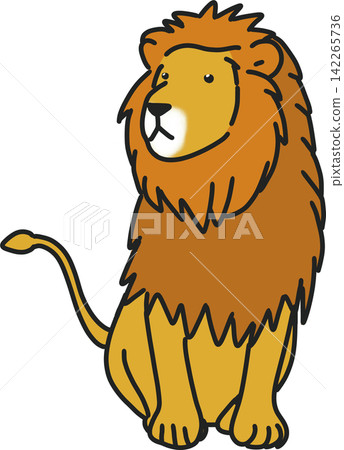 Sitting Male Lion Sitting Male Lion 142265736