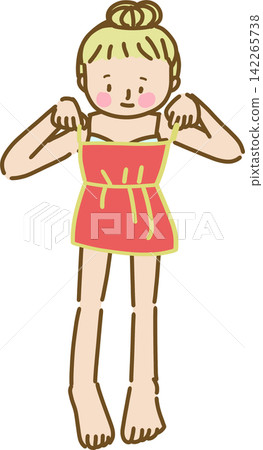 Woman Trying On Dress 142265738