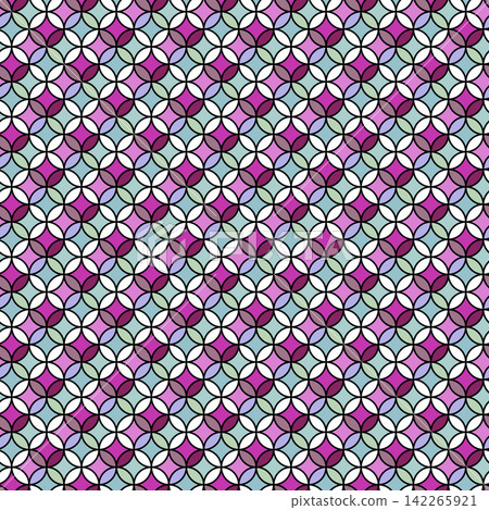 Colorful Retro Geometric Moroccan Tile Seamless Pattern 142265921