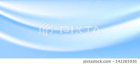 Airy gradient blue backdrop with layered sweeping curves. White ribbons cross the pale gradient and deepen into blue along the lower curve. Fluid vector background for healthcare banner design Airy gradient blue backdrop with layered sweeping curves. White ribbons cross the pale gradient and deepen into blue along the lower curve. Fluid vector background for healthcare banner design 142265930