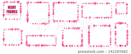 Border heart frame set with pink crayon doodles and blank panels. Quirky chalk frames create handdrawn text areas on white. Scattered vector hearts for social media story or digital invitation Border heart frame set with pink crayon doodles and blank panels. Quirky chalk frames create handdrawn text areas on white. Scattered vector hearts for social media story or digital invitation 142265982