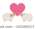 New Year's card template for the Year of the Sheep: Vector illustration of a sheep 142266513