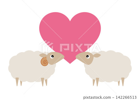 New Year's card template for the Year of the Sheep: Vector illustration of a sheep New Year's card template for the Year of the Sheep: Vector illustration of a sheep 142266513