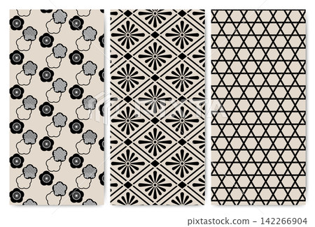 A set of materials featuring traditional Japanese patterns. Includes plum blossoms and dappled patterns, sashes with chrysanthemum diamonds, and basket weave patterns. A set of materials featuring traditional Japanese patterns. Includes plum blossoms and dappled patterns, sashes with chrysanthemum diamonds, and basket weave patterns. 142266904