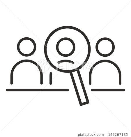 human resource icon, magnifying glass symbol human resource icon, magnifying glass symbol 142267185