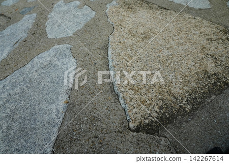 Stone Pavement with Gray and Beige Rocks Stone Pavement with Gray and Beige Rocks 142267614