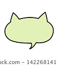Cat-shaped speech bubble (yellow-green) 142268141