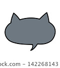 Cat-shaped speech bubble (gray) 142268143