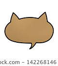 Cat-shaped speech bubble (brown) 142268146