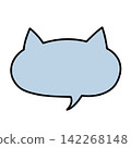Cat-shaped speech bubble (light blue) 142268148