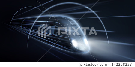 High-speed train, futuristic transport technology High-speed train, futuristic transport technology 142268238