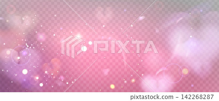 Pink heart and sparkle light effect on transparent Pink heart and sparkle light effect on transparent 142268287