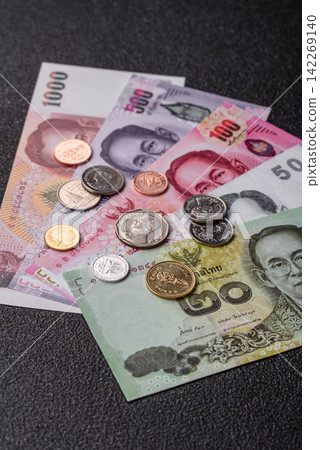 Thailand, Thai paper banknotes baht for settlements and financial transactions Thailand, Thai paper banknotes baht for settlements and financial transactions 142269140