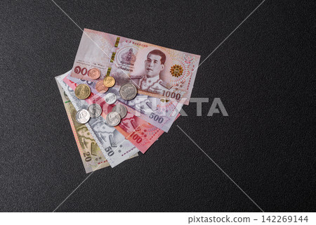 Thailand, Thai paper banknotes baht for settlements and financial transactions Thailand, Thai paper banknotes baht for settlements and financial transactions 142269144